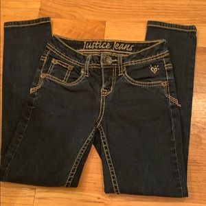 Straight leg girls size 7R Justice jeans.